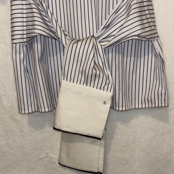 Title: Victoria Beckham Striped Tie-Front Blouse – New with Tags - Picture 3 of 8